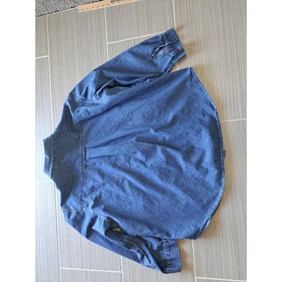 Vtg Bill Blass Womens 3X Embroidered Denim Shirt Button-Up Cotton Floral Boho - Picture 9 of 9